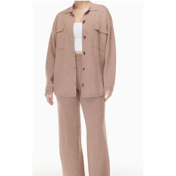 Aritzia Wilfred Free Ronnie Shirt Jacket Heather Oatmeal - Picture 3 of 7